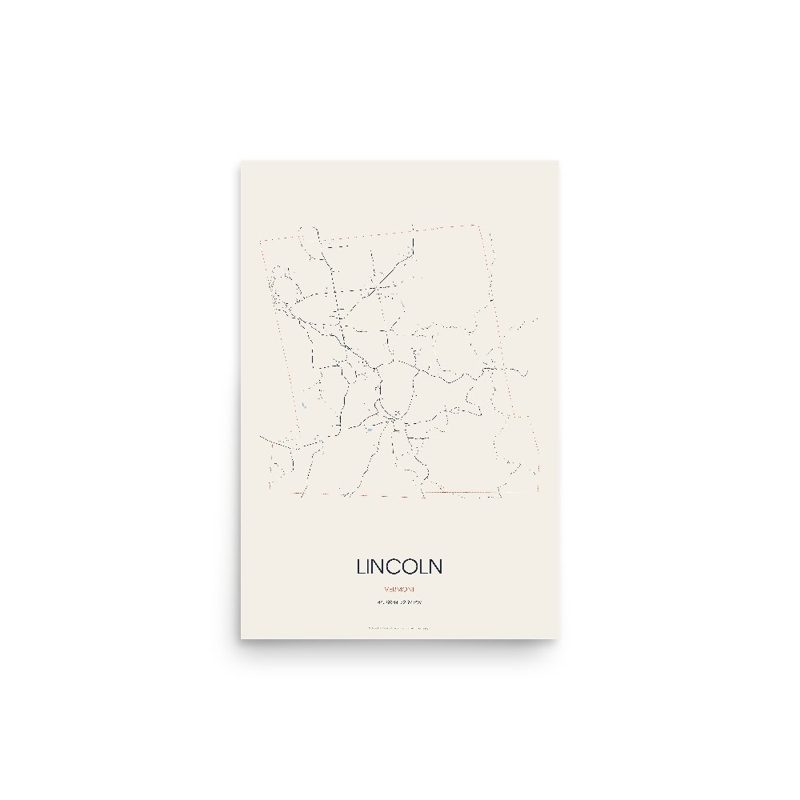 Lincoln Street Map Poster · Linen