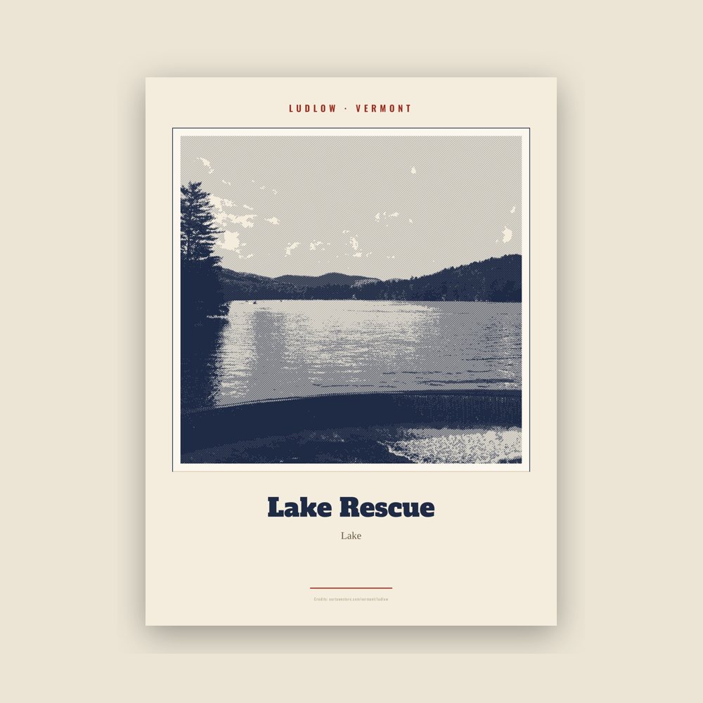 Ludlow Lake Rescue Landmark Print