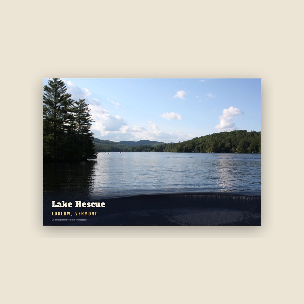 Ludlow Lake Rescue Postcard