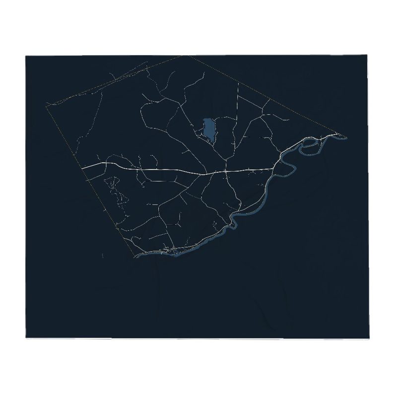 Lunenburg Street Map Throw Blanket
