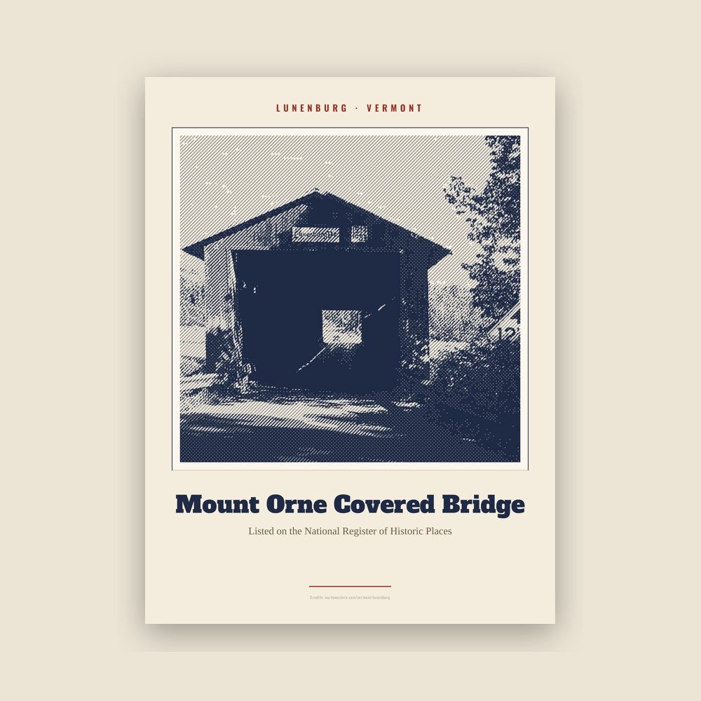 Lunenburg Mount Orne Covered Bridge Landmark Print
