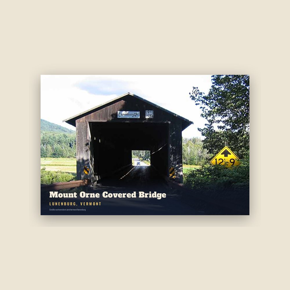 Lunenburg Mount Orne Covered Bridge Postcard