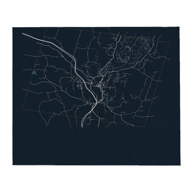 Lyndon Street Map Throw Blanket