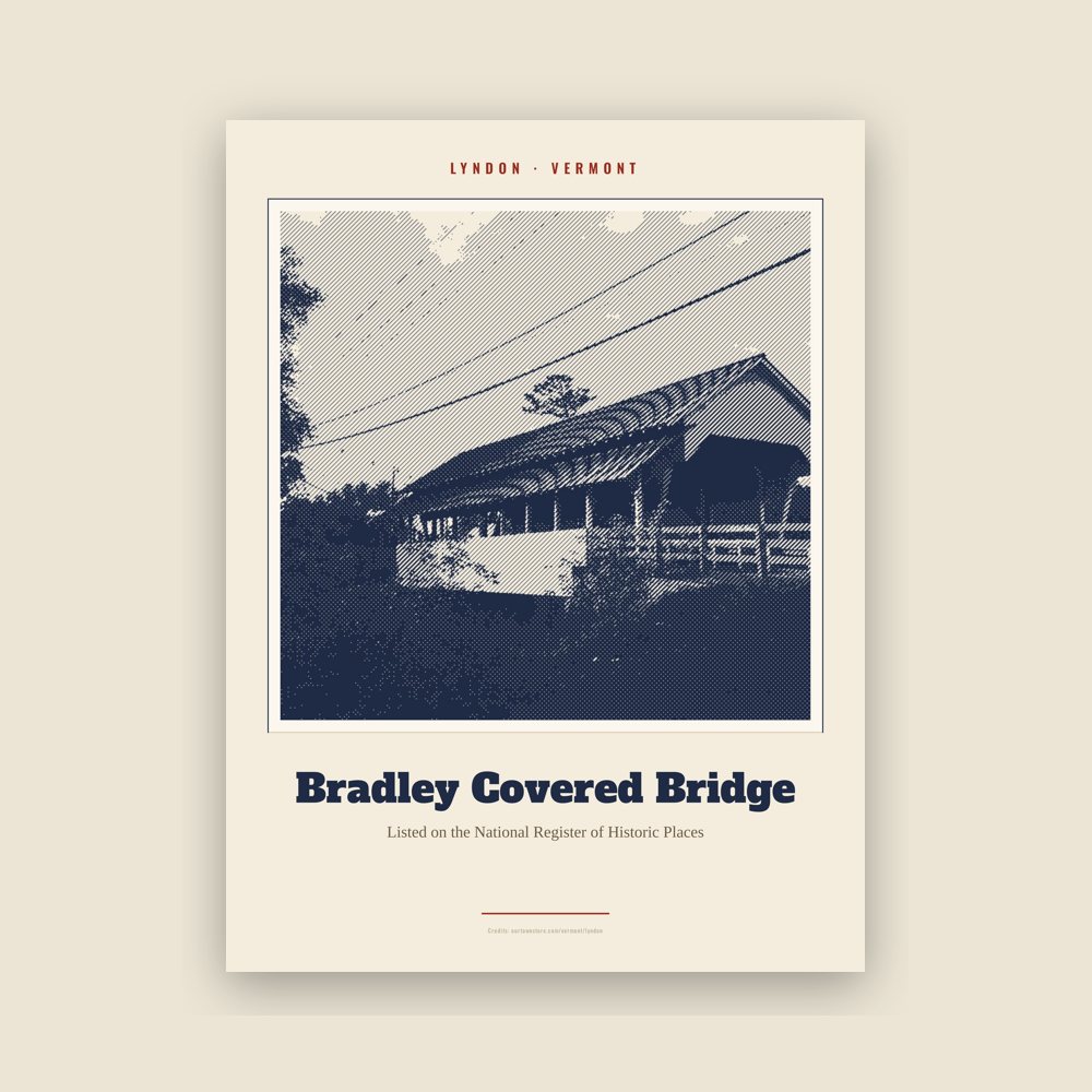 Lyndon Bradley Covered Bridge Landmark Print