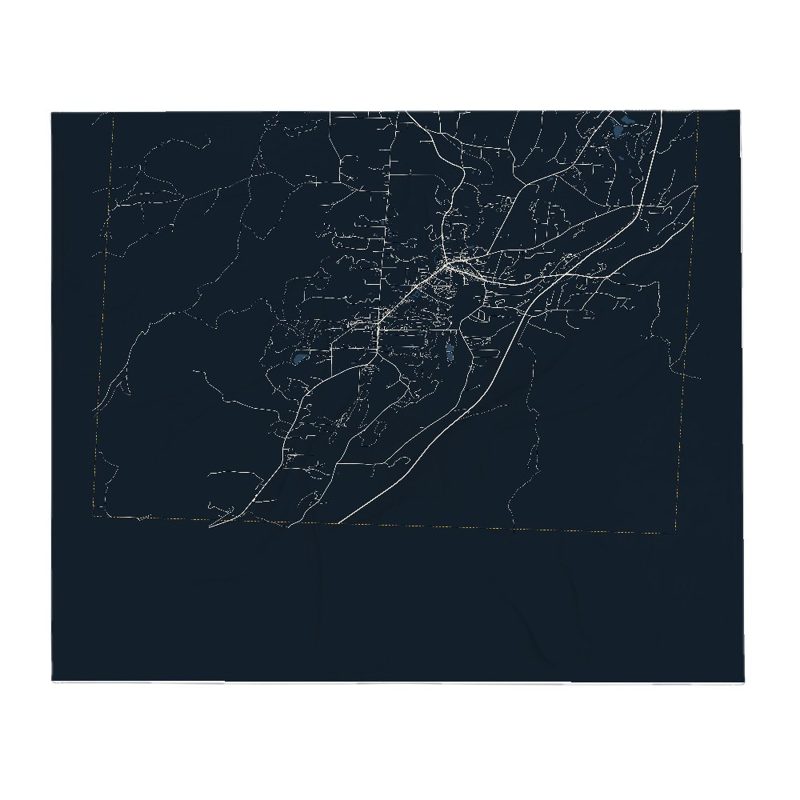 Manchester Street Map Throw Blanket