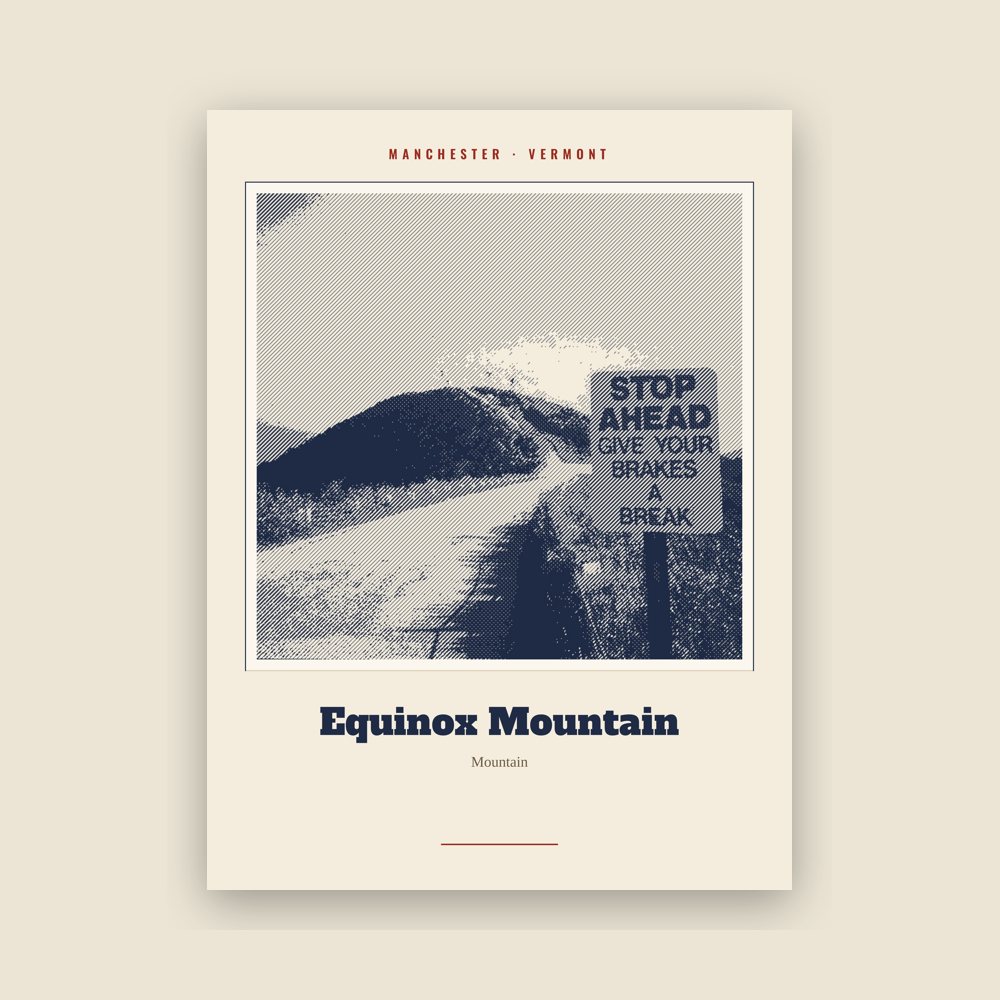 Manchester Equinox Mountain Landmark Print