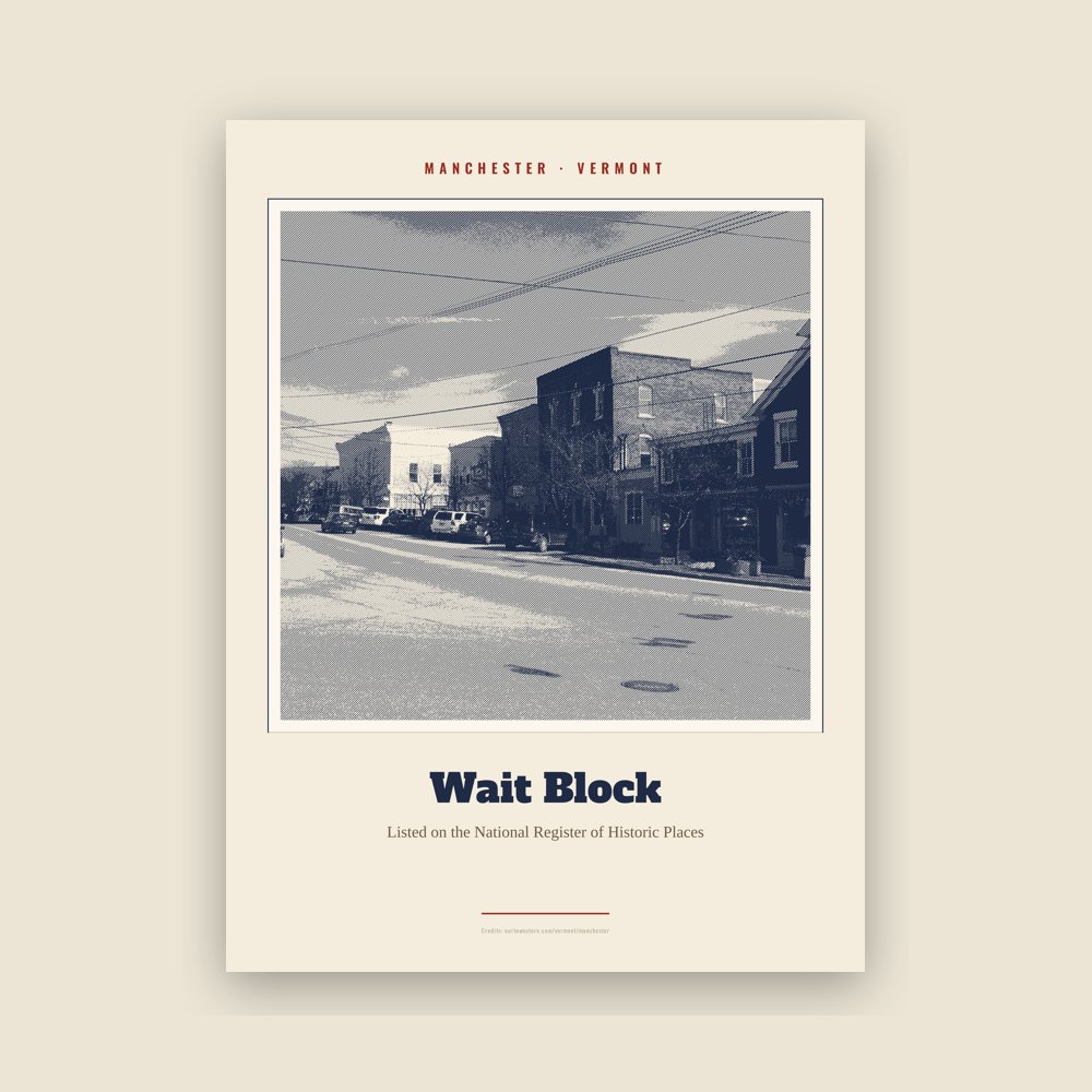 Manchester Wait Block Landmark Print