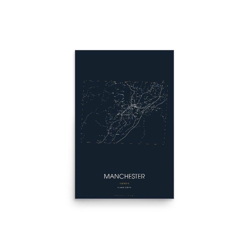 Manchester Street Map Poster · Midnight