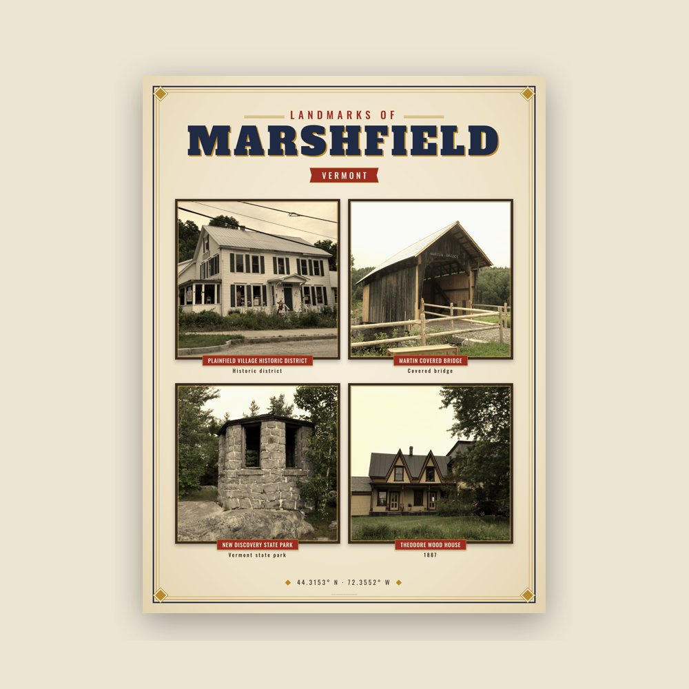 Marshfield Landmarks Photo Poster