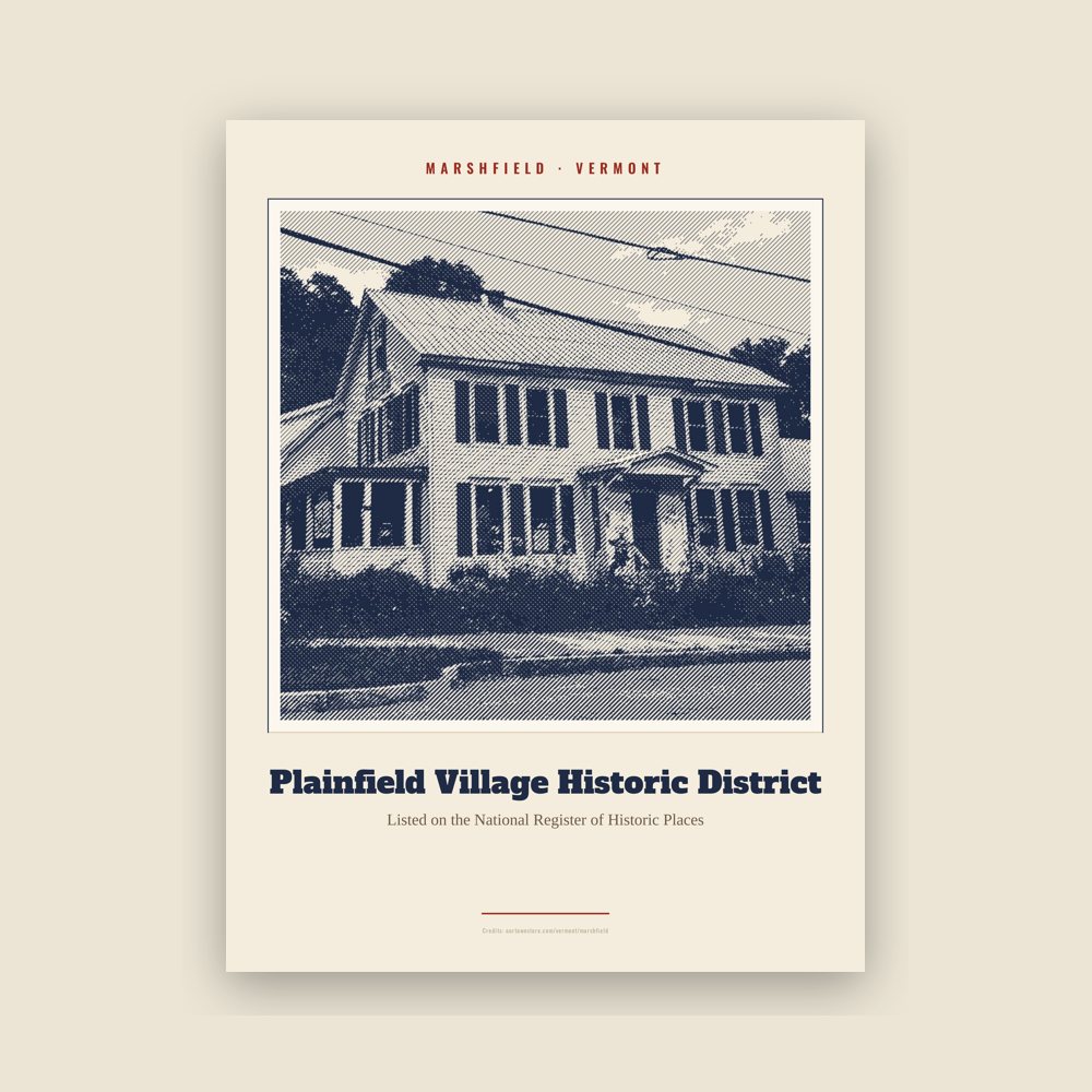 Marshfield Plainfield Village Historic District Landmark Print