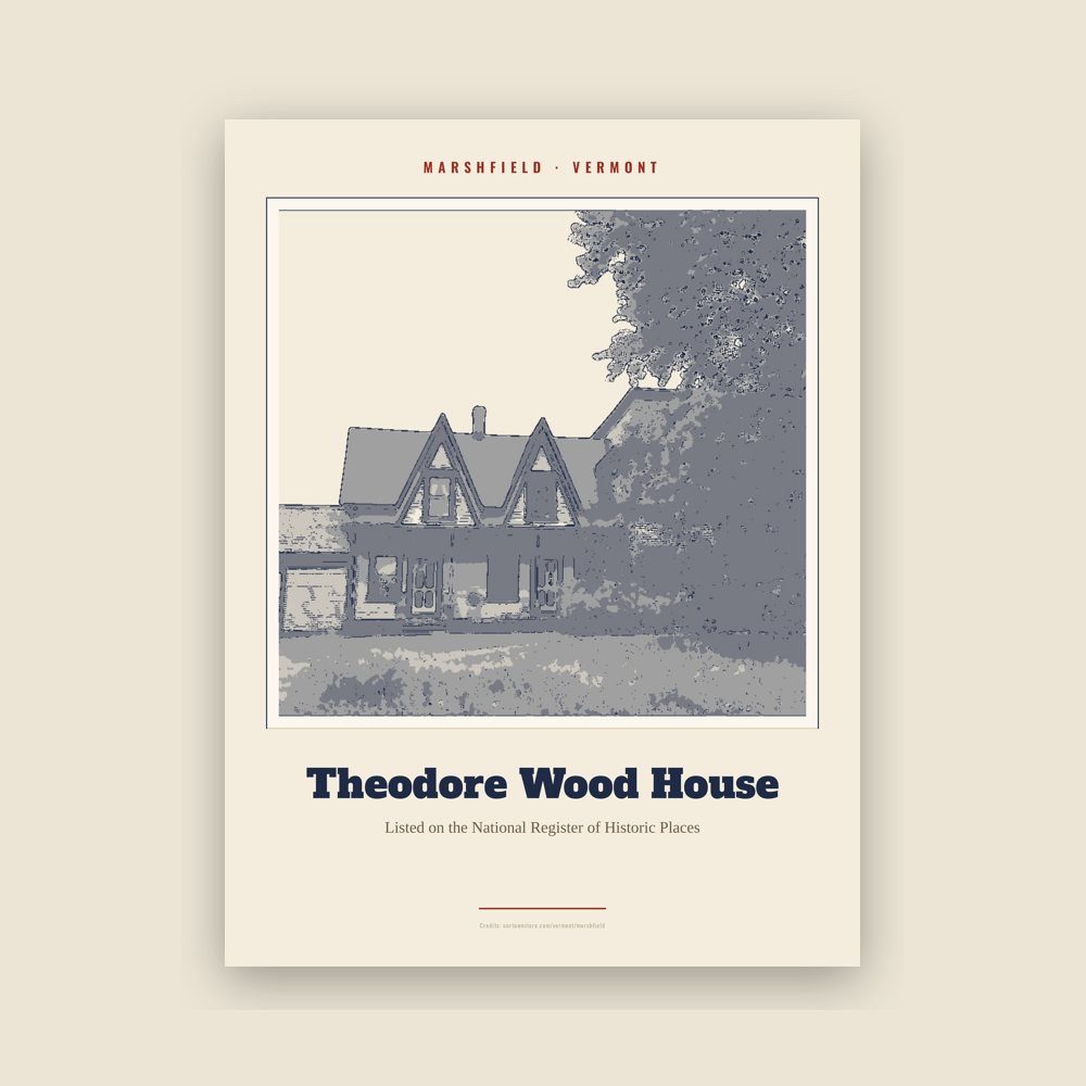 Marshfield Theodore Wood House Landmark Print