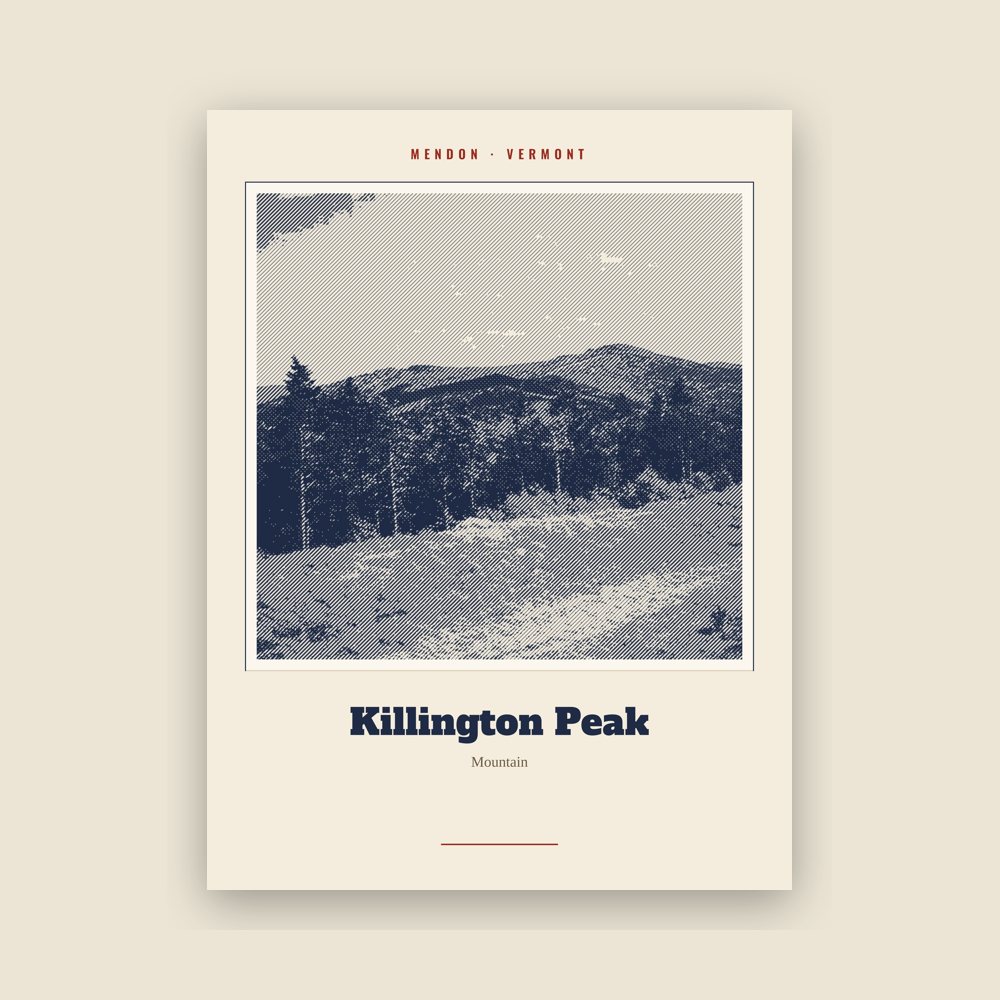 Mendon Killington Peak Landmark Print