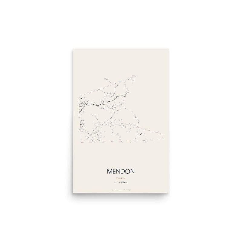 Mendon Street Map Poster · Linen
