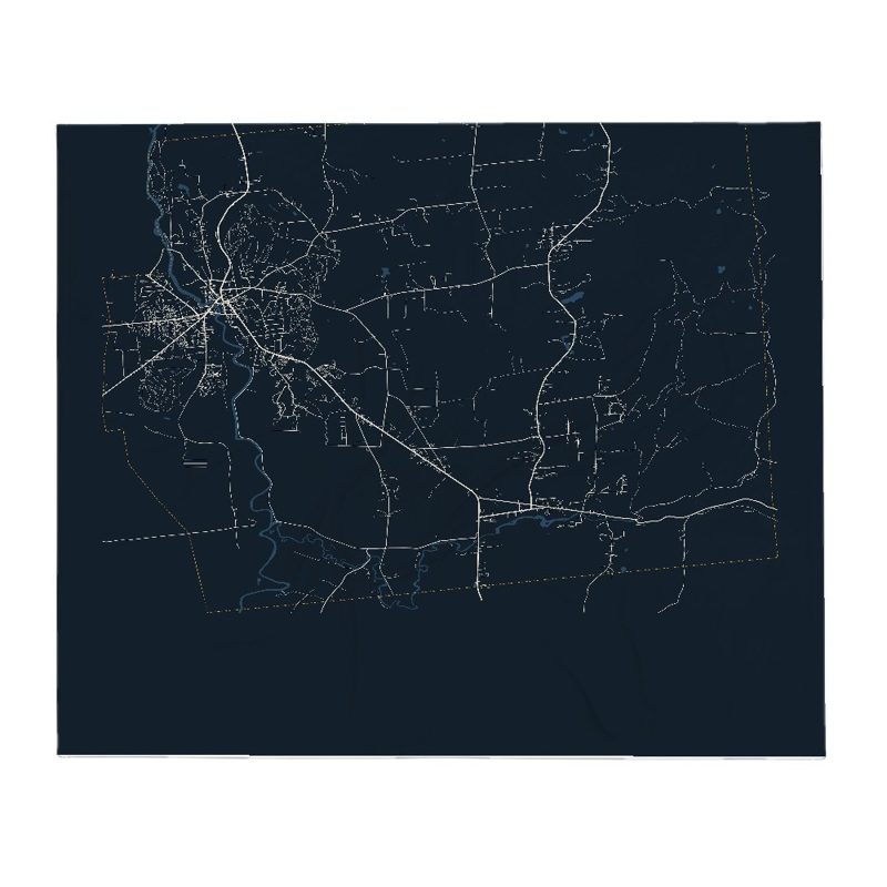 Middlebury Street Map Throw Blanket