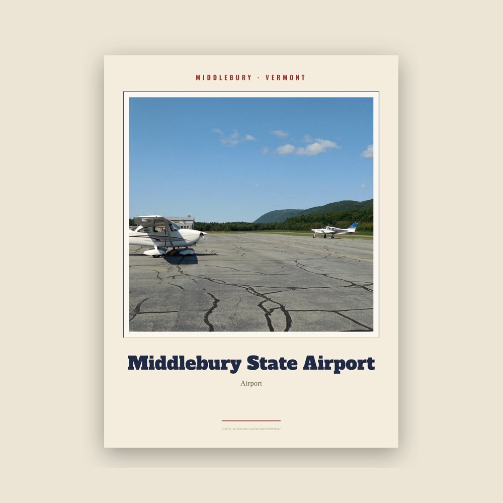 Middlebury Middlebury State Airport Landmark Print