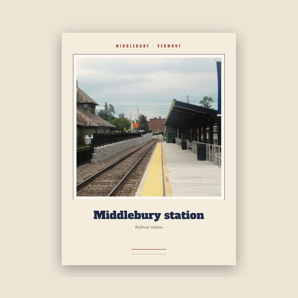 Middlebury Middlebury station Landmark Print