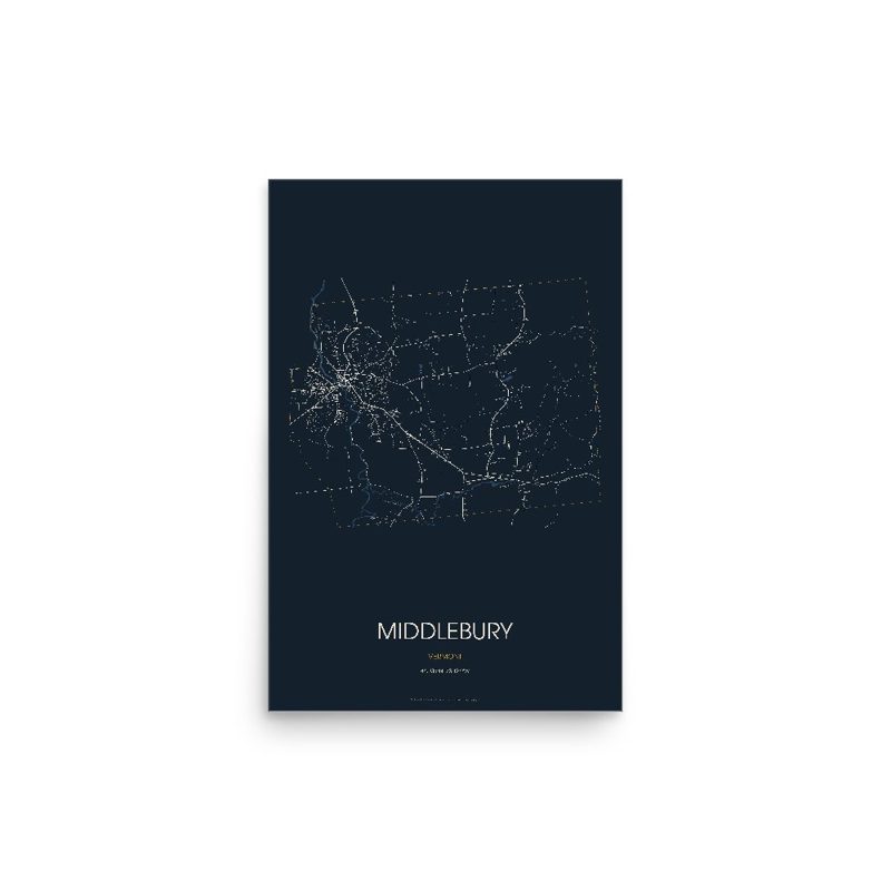 Middlebury Street Map Poster · Midnight
