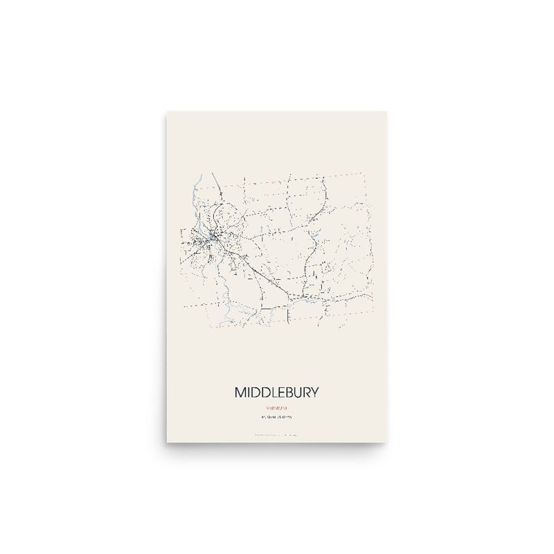 Middlebury Street Map Poster · Linen