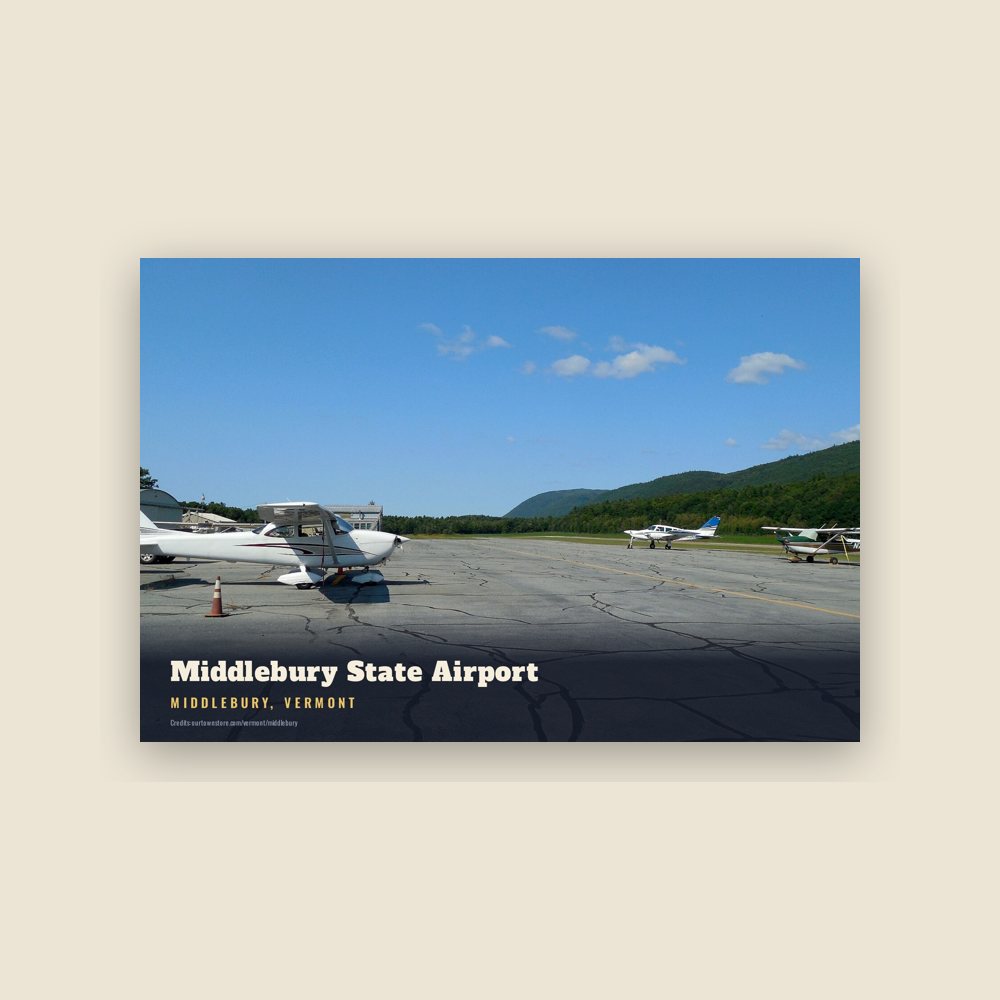 Middlebury Middlebury State Airport Postcard