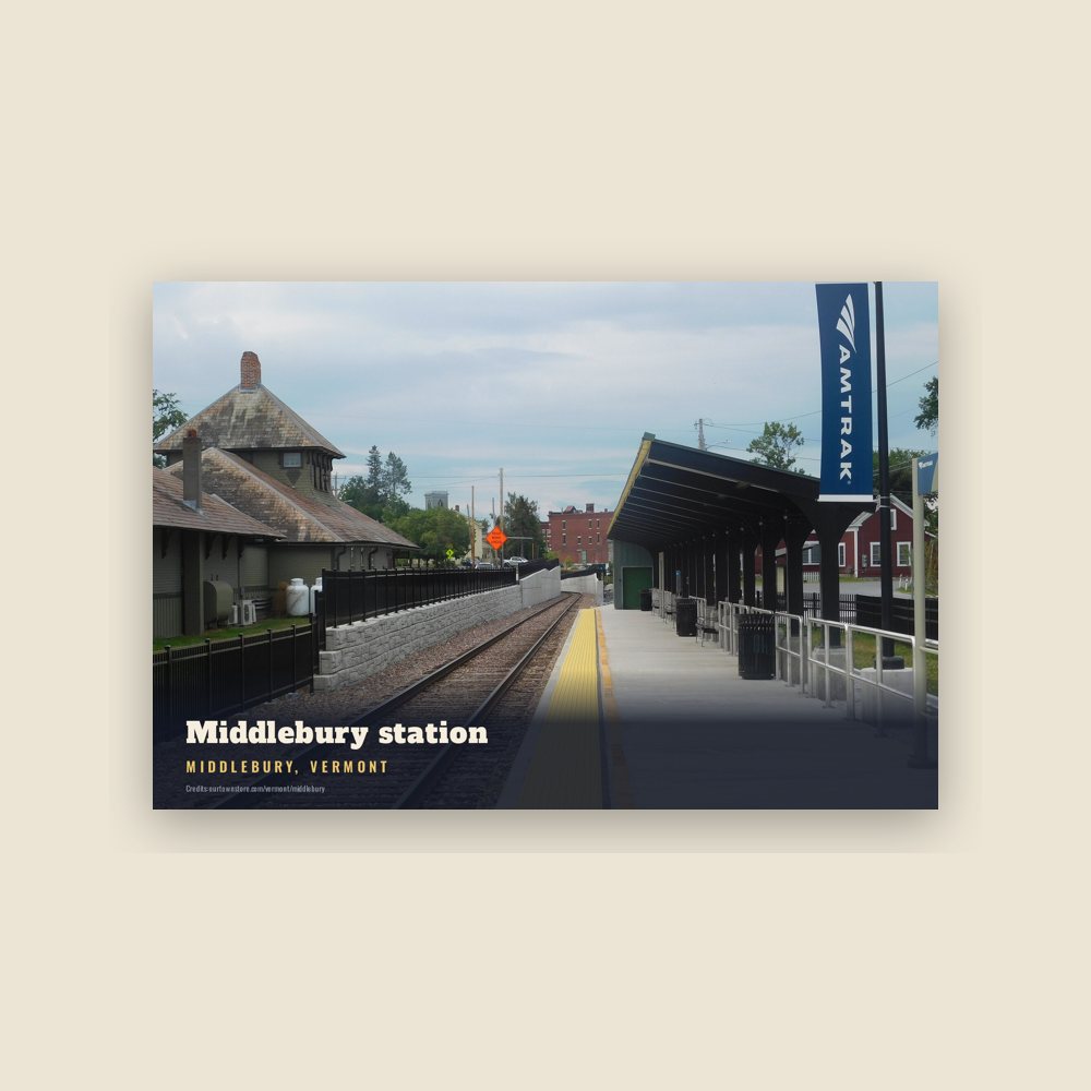 Middlebury Middlebury station Postcard