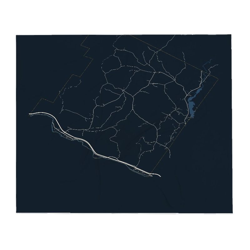 Middlesex Street Map Throw Blanket