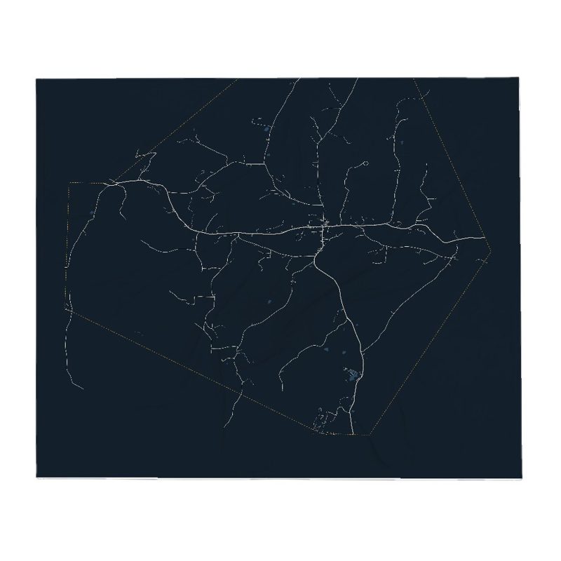 Middletown Springs Street Map Throw Blanket