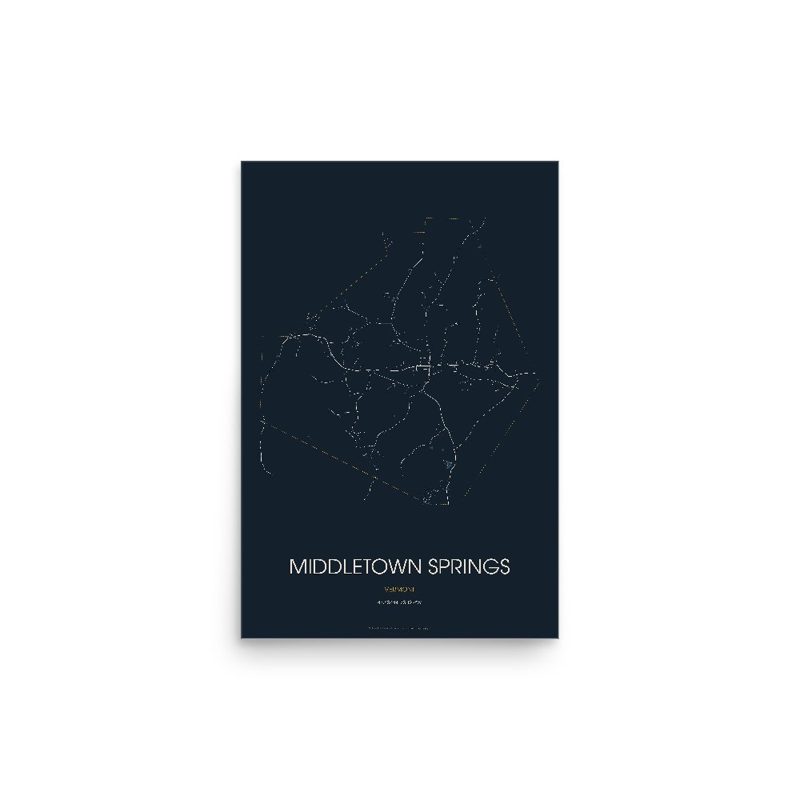 Middletown Springs Street Map Poster · Midnight