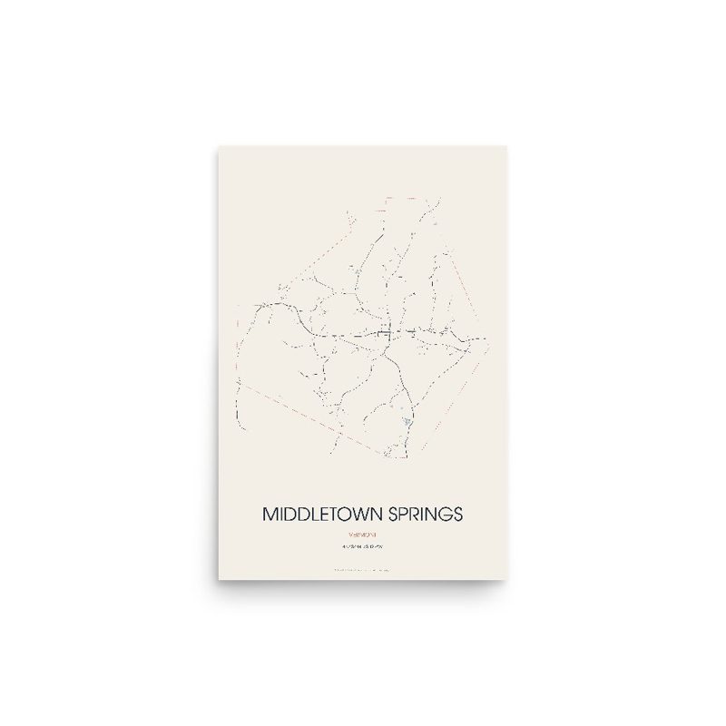Middletown Springs Street Map Poster · Linen