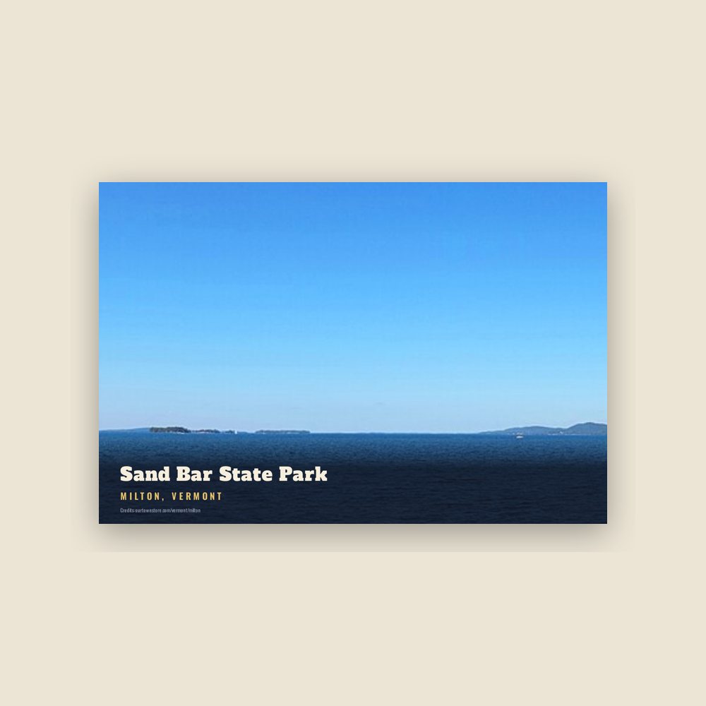 Milton Sand Bar State Park Postcard
