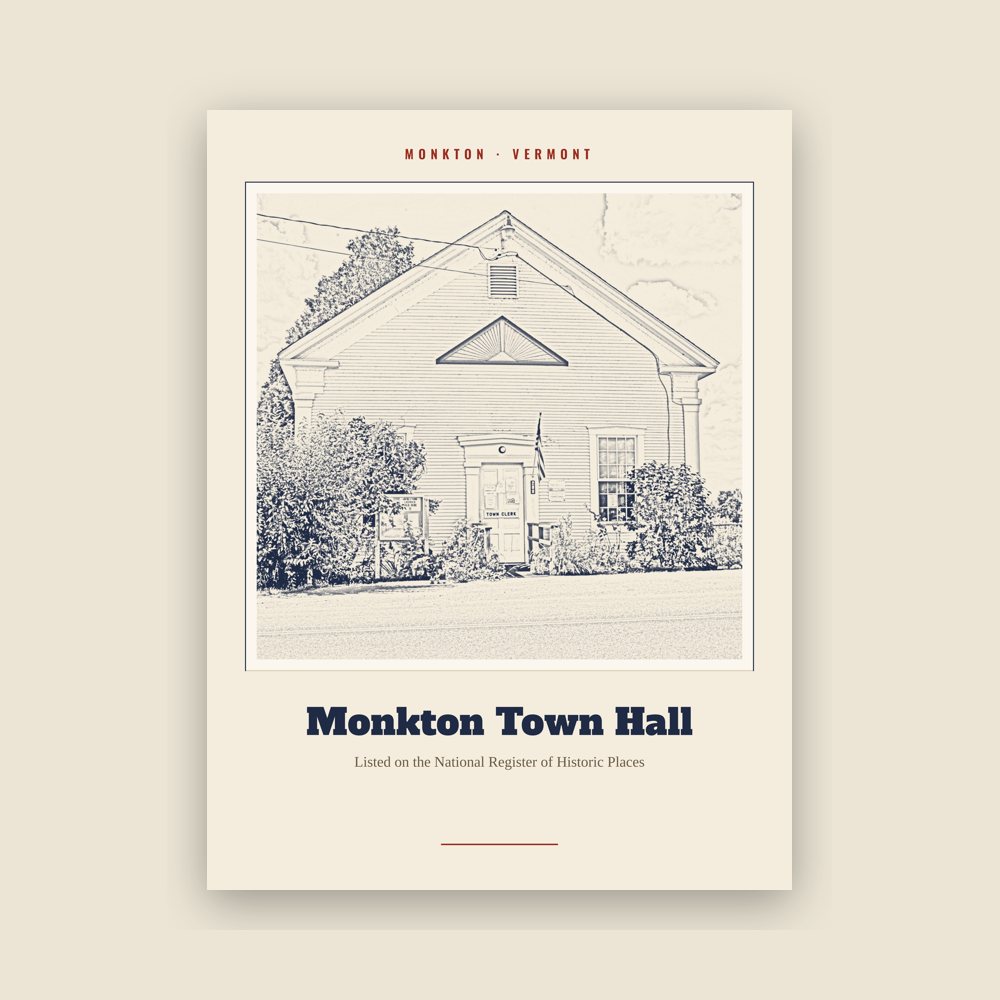 Monkton Monkton Town Hall Landmark Print