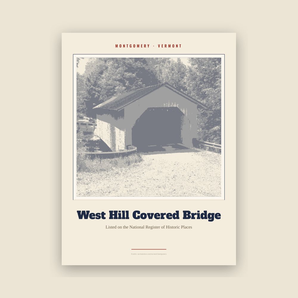 Montgomery West Hill Covered Bridge Landmark Print