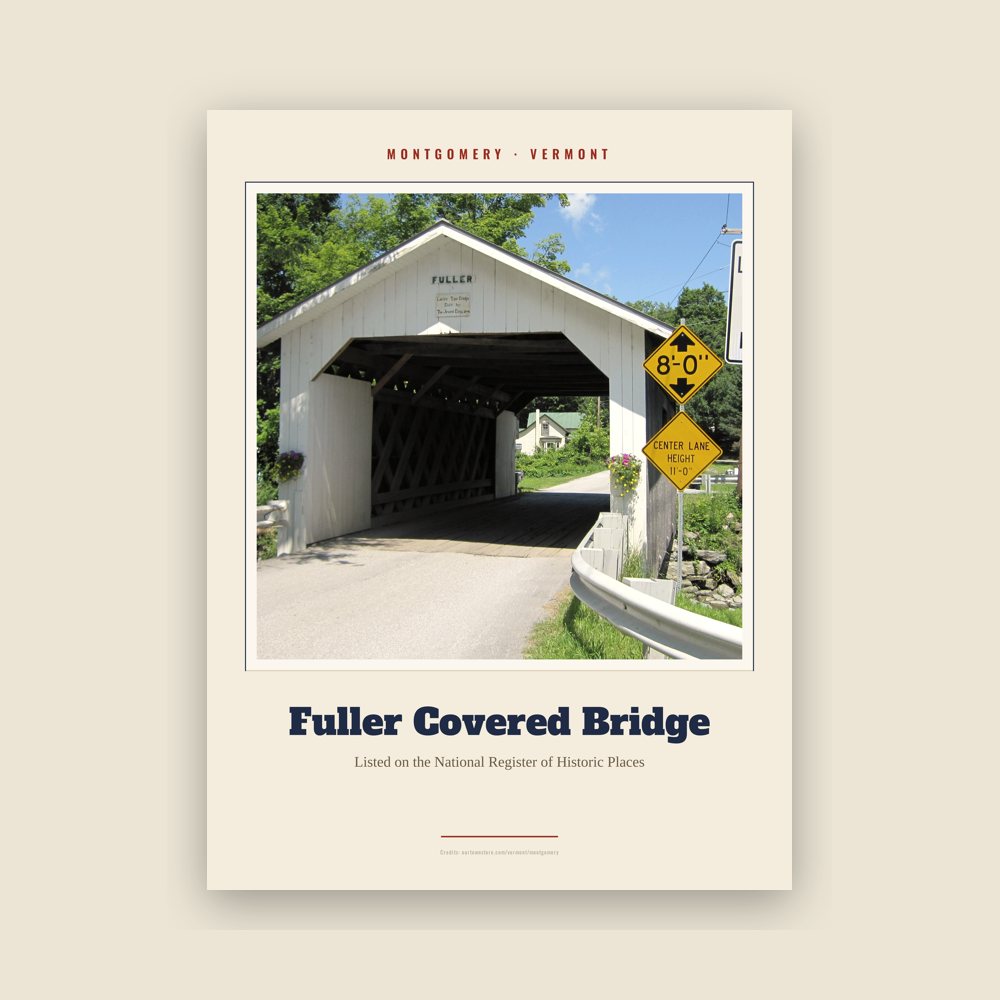 Montgomery Fuller Covered Bridge Landmark Print