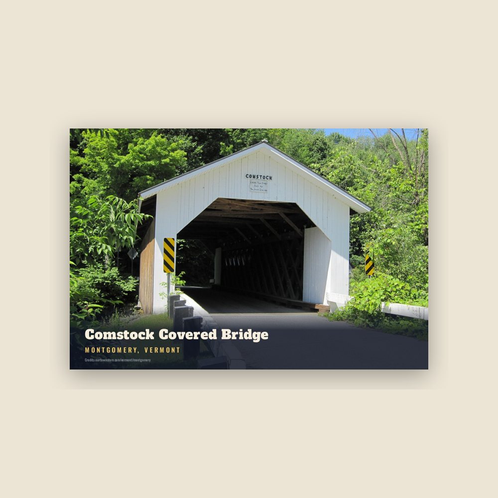 Montgomery Comstock Covered Bridge Postcard