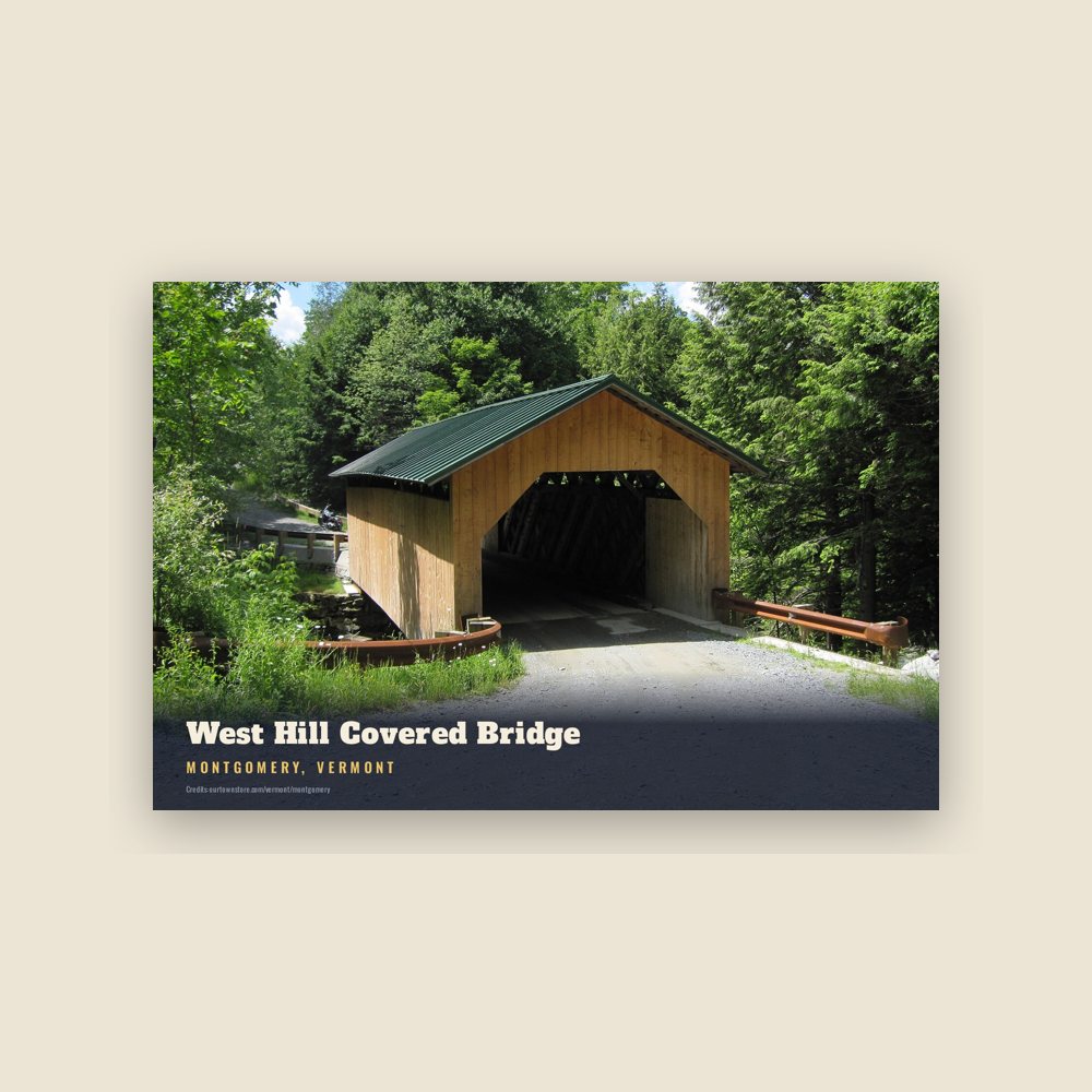 Montgomery West Hill Covered Bridge Postcard