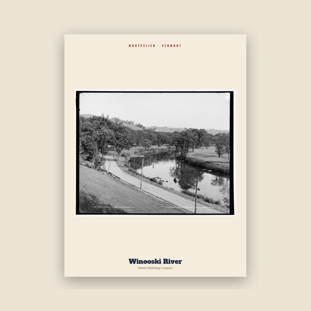 Montpelier Winooski River Archive Print