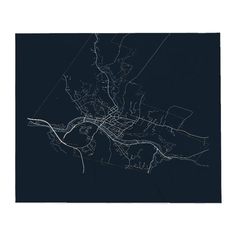 Montpelier Street Map Throw Blanket