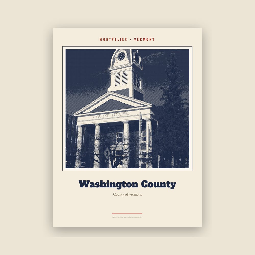 Montpelier Washington County Landmark Print