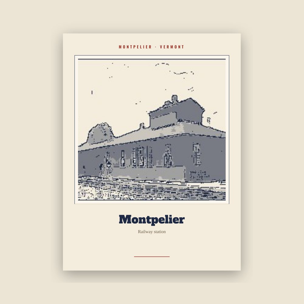 Montpelier Montpelier Landmark Print