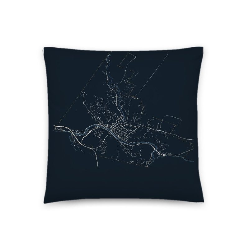 Montpelier Map Throw Pillow