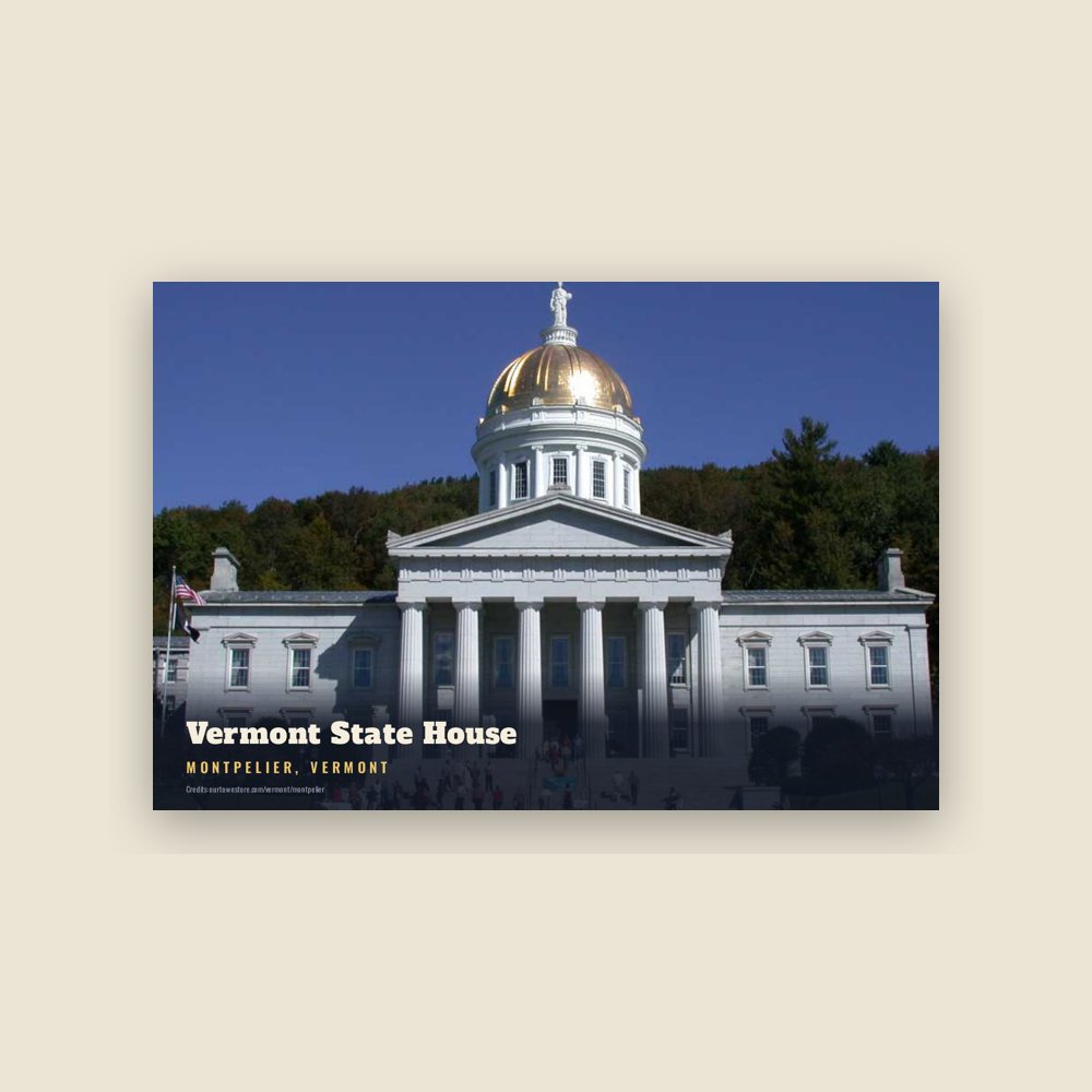 Montpelier Vermont State House Postcard