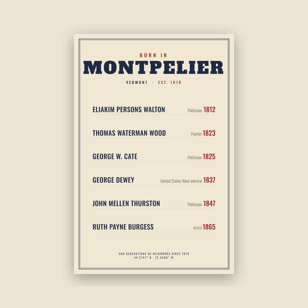 Montpelier “Born In” Poster