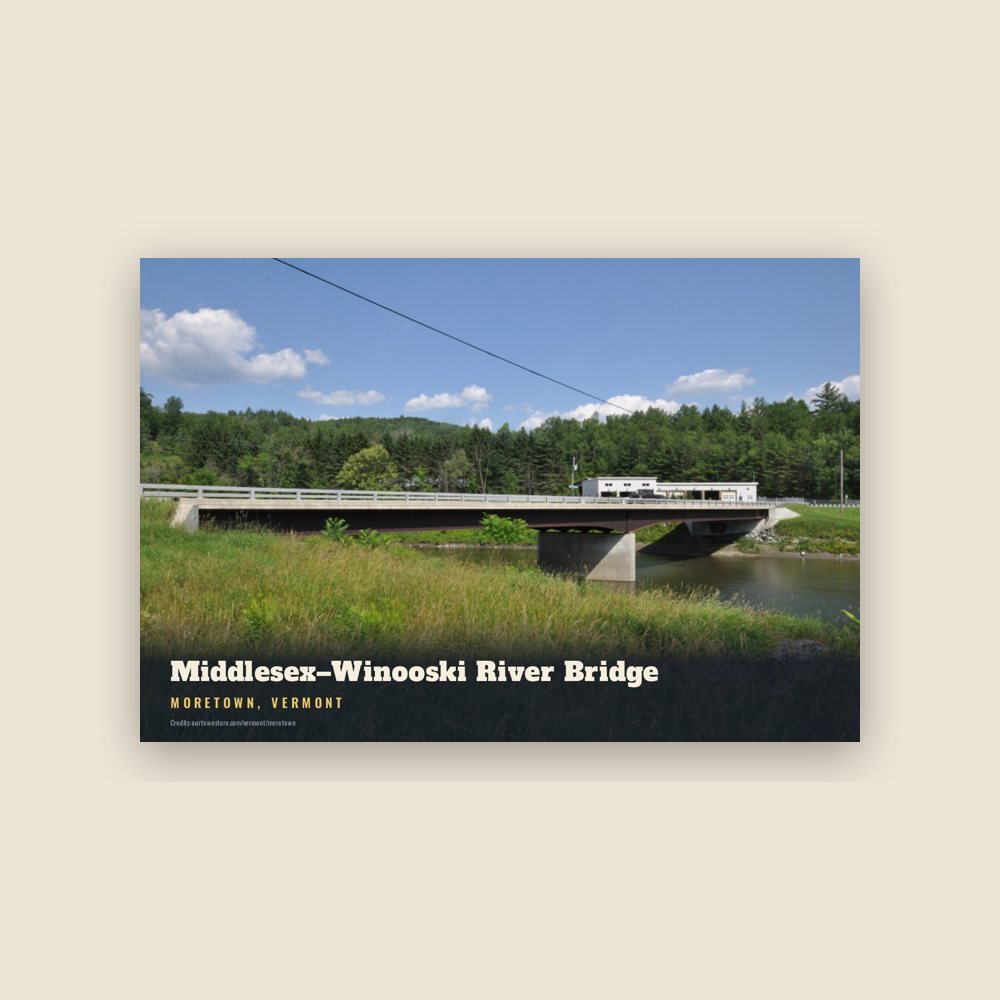 Moretown Middlesex–Winooski River Bridge Postcard