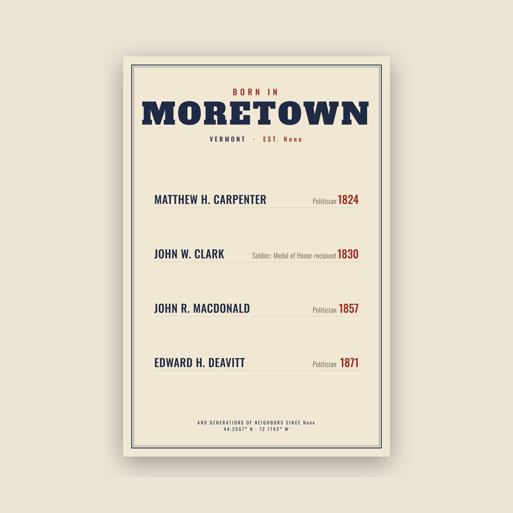 Moretown “Born In” Poster