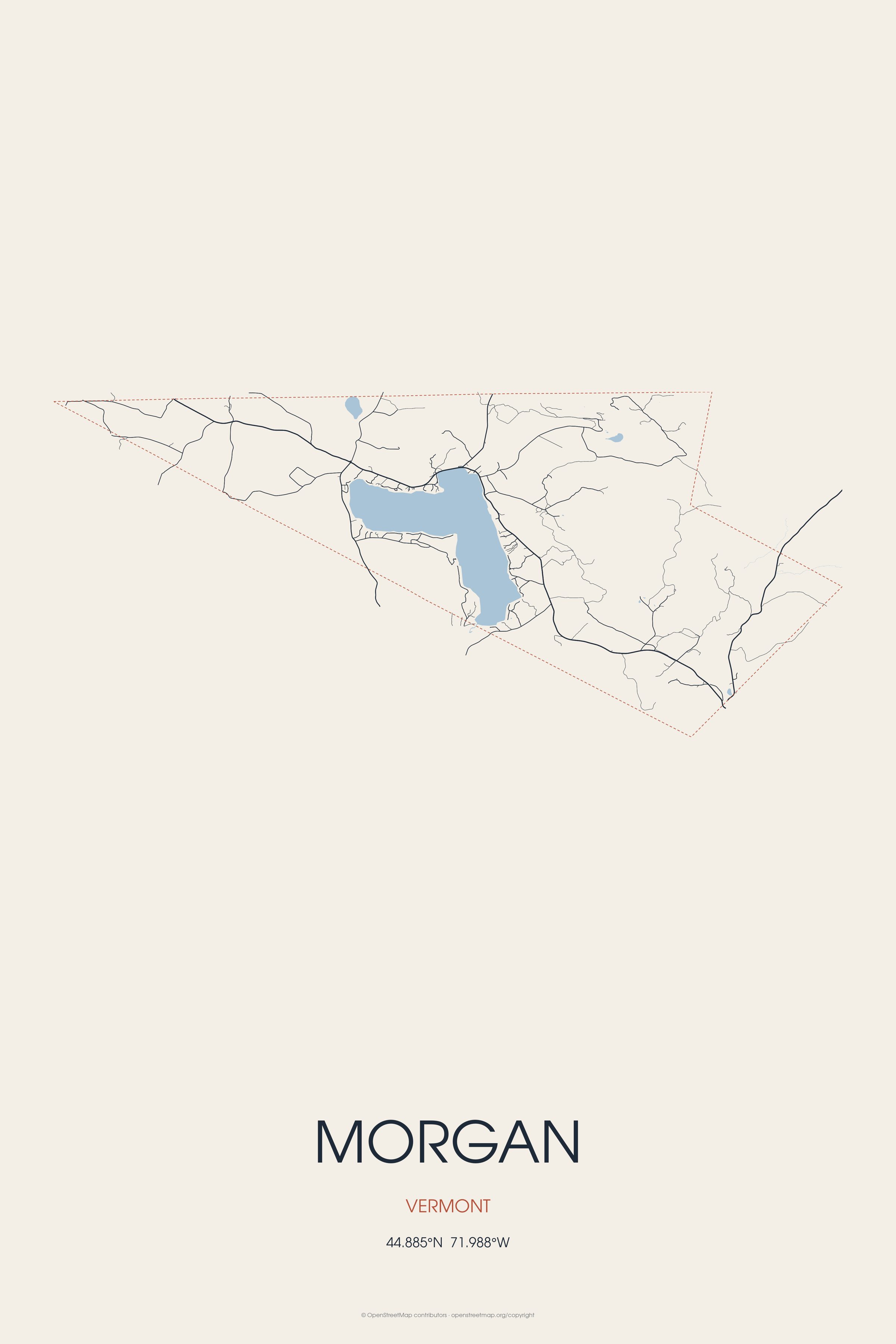 Street map of Morgan, Vermont