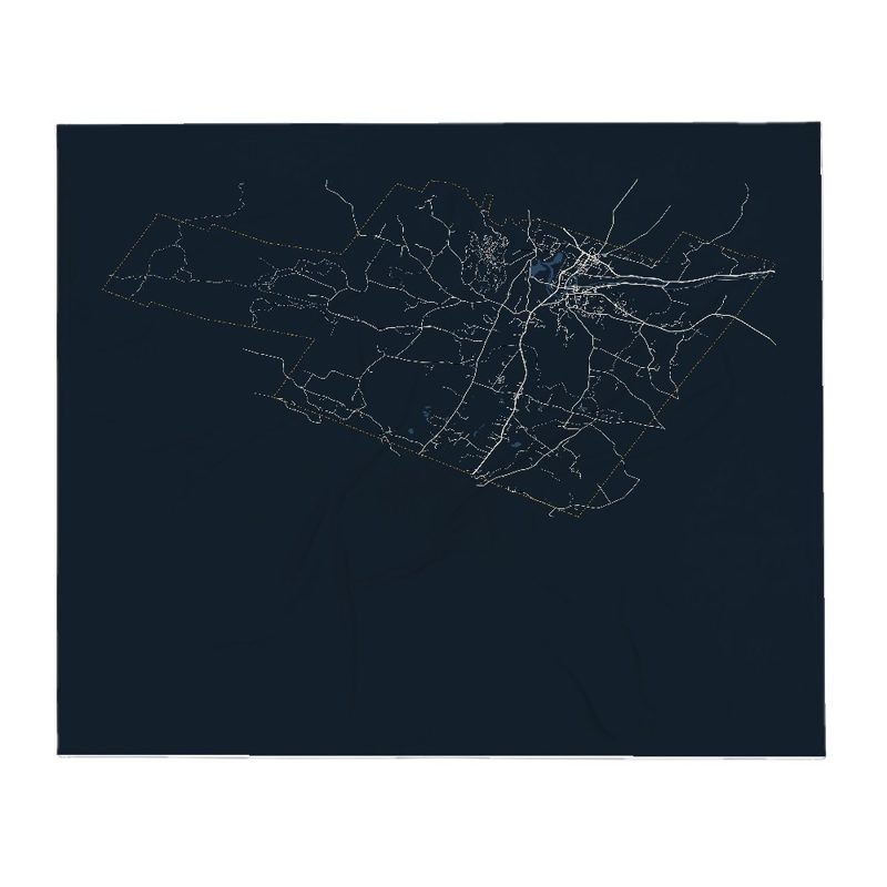 Morristown Street Map Throw Blanket