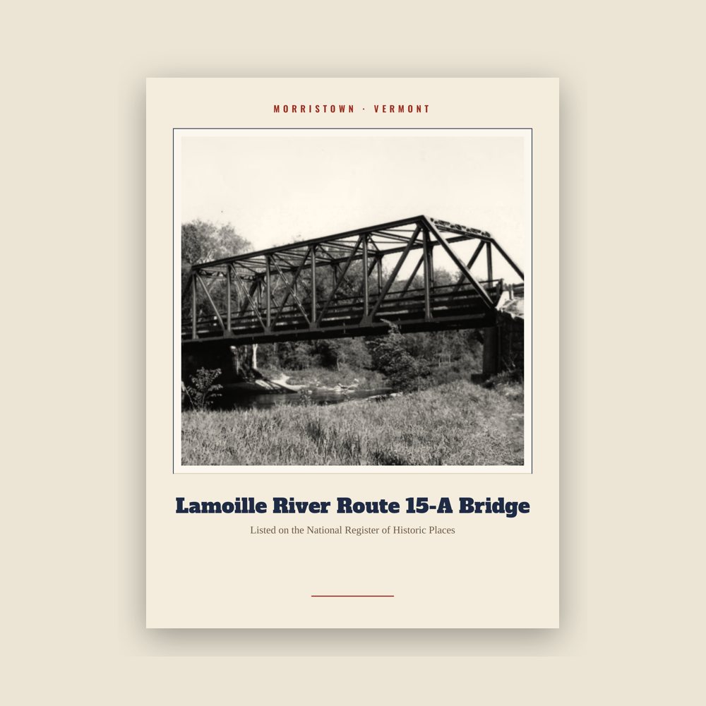 Morristown Lamoille River Route 15-A Bridge Landmark Print