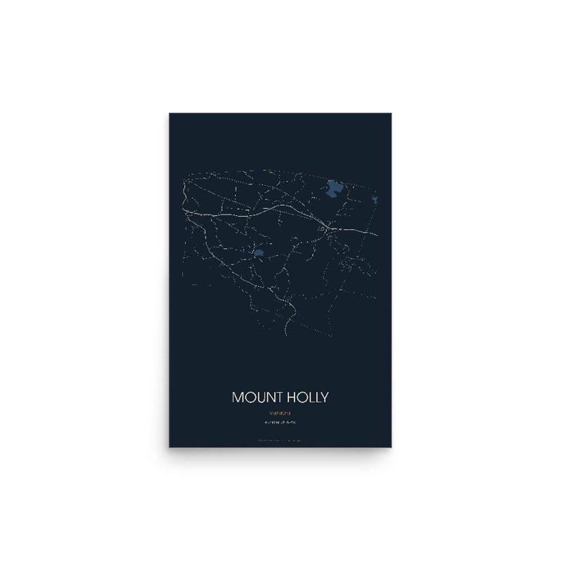 Mount Holly Street Map Poster · Midnight