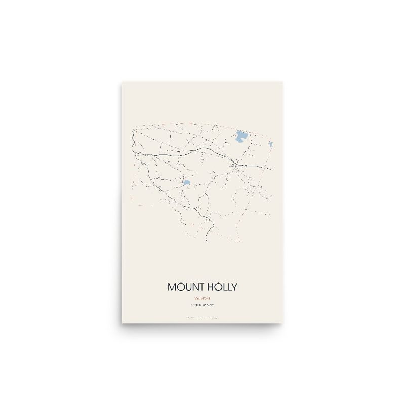 Mount Holly Street Map Poster · Linen