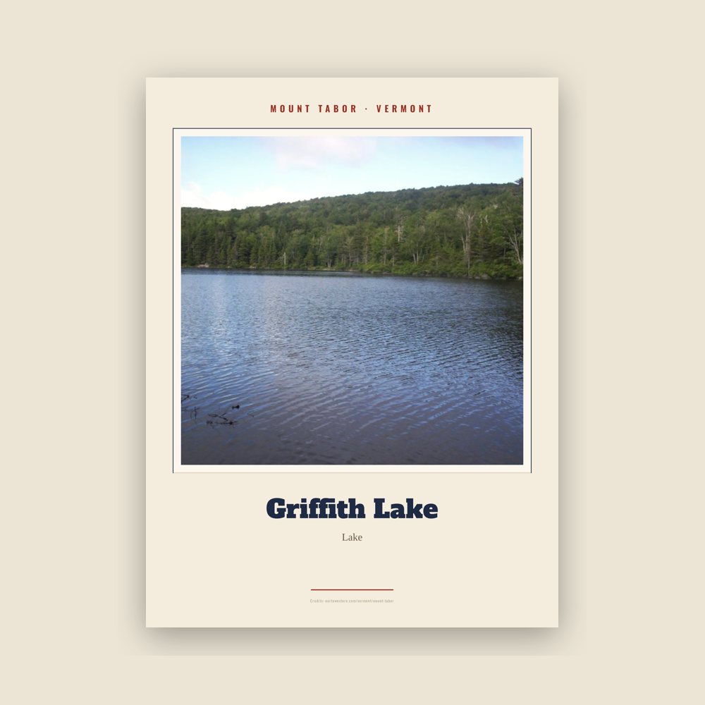 Mount Tabor Griffith Lake Landmark Print