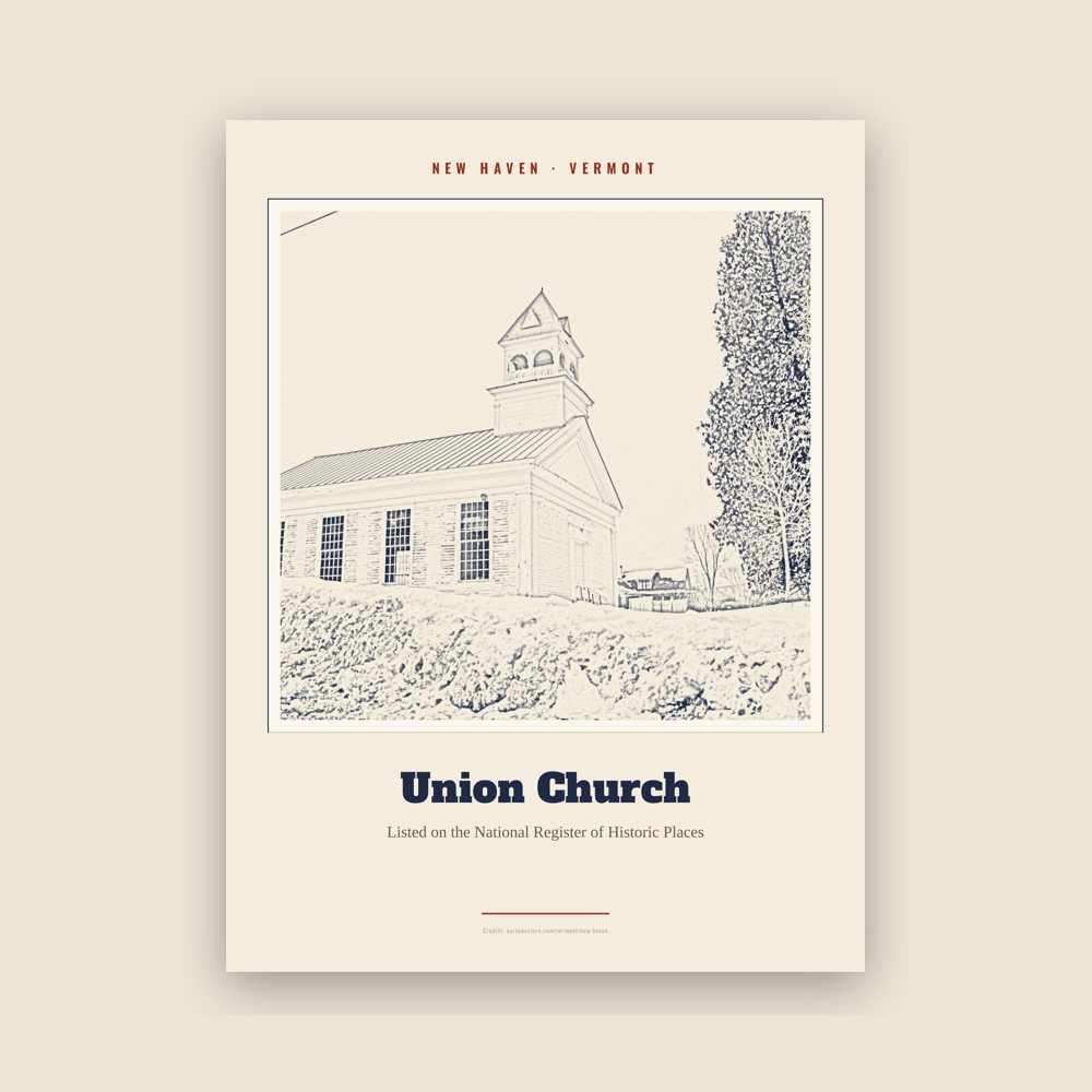New Haven Union Church Landmark Print